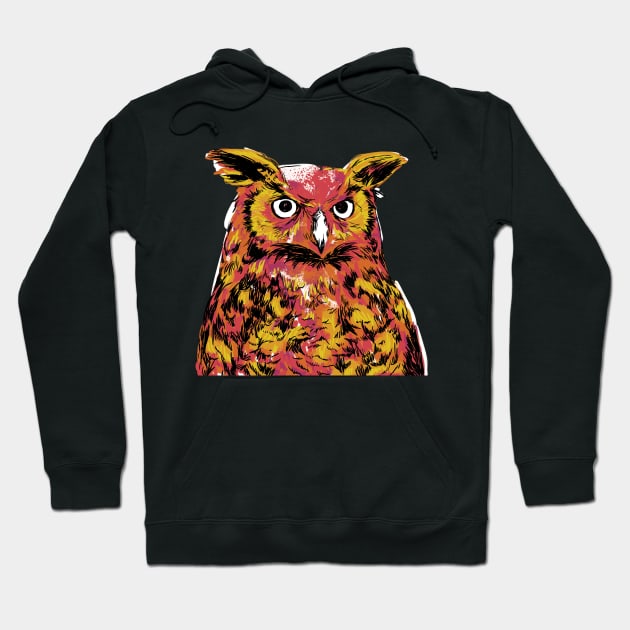 Sketchy Fire Owl Hoodie by polliadesign